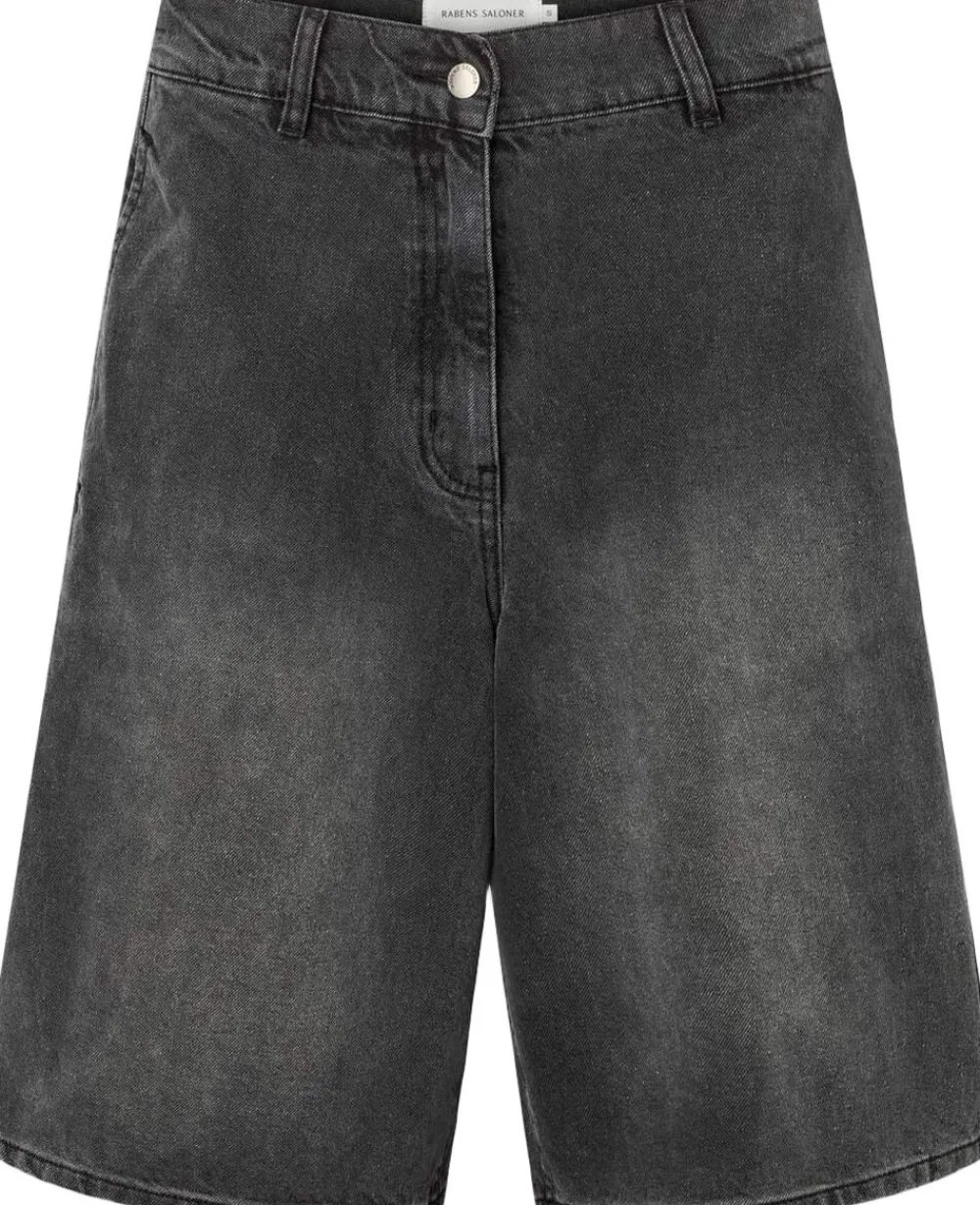 Denim black wide shorts - Raha>Rabens Saloner Discount