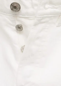 MANGO Denim shorts with frayed hem White Hot