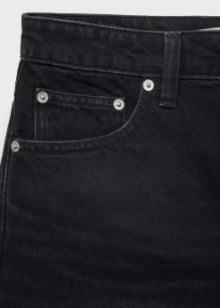 Denim shorts with frayed hem><noscript><img width=