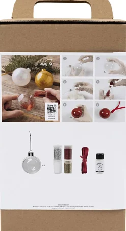 Børn Creativ Company DIY Kit Julekugler, Glitter