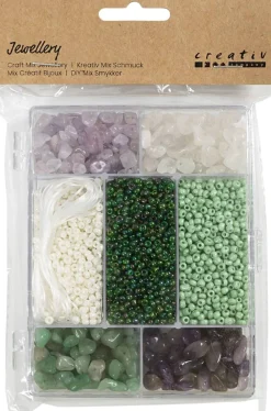 Creativ Company DIY Mix Smykker, Krystaller, str. 2,6-10 mm, hulstr. 0,8-1,2 Hot