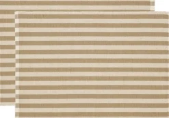 Södahl Dækkeserviet 33x48 2-pk Statement Stripe Beige