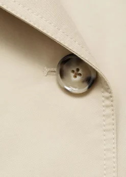 Double-breasted cropped trench coat><noscript><img width=