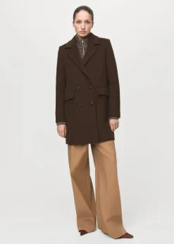 Double-breasted wool blend coat><noscript><img width=