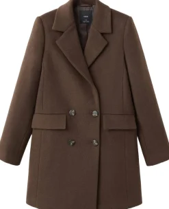 Double-breasted wool blend coat><noscript><img width=