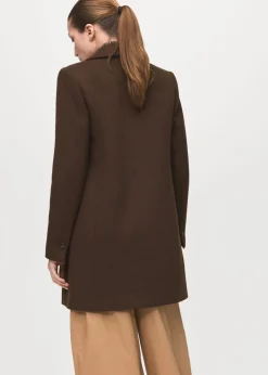 Double-breasted wool blend coat><noscript><img width=