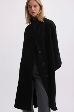 REMAIN DRAPY WOOL COAT Black Outlet