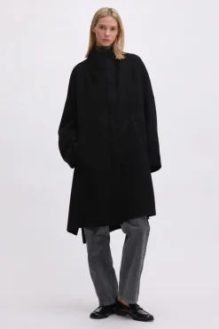 REMAIN DRAPY WOOL COAT Black Outlet
