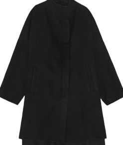 REMAIN DRAPY WOOL COAT Black Outlet