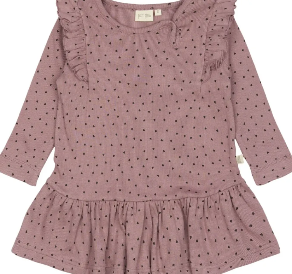 Børn PETIT PIAO Dress L/S Frill Modal heart