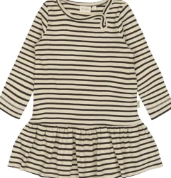 PETIT PIAO Dress L/S Modal Striped Coffee bean/off w Online