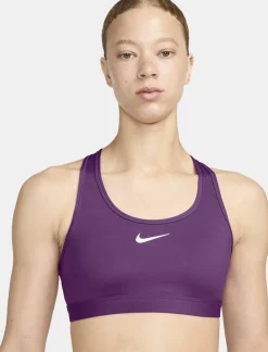 Nike Dri-FIT Medium Support polstret sports bh Lilla Clearance