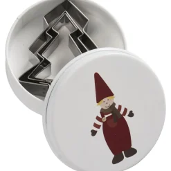 Ib Laursen Dåse m/3 juletræ-kageudstikkere, nisse på låget Online