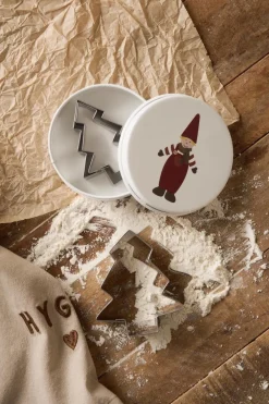 Ib Laursen Dåse m/3 juletræ-kageudstikkere, nisse på låget Online