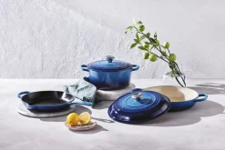 Le Creuset Dyb Stegepande i støbejern 26cm Azure Blue