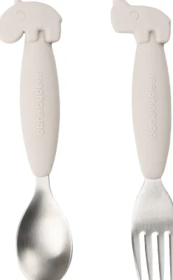 Børn Done by Deer Easy-grip ske og gaffel sæt Deer friends