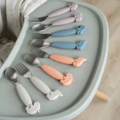 Børn Done by Deer Easy-grip ske og gaffel sæt Deer friends