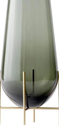 Audo Copenhagen Echasse Vase, L, Smoke/Brushed Bras