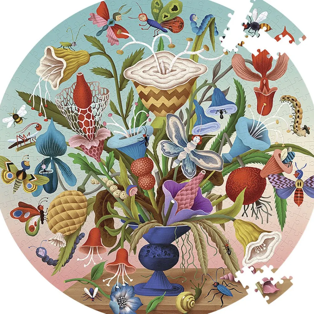 - Rundt puslespil 1000 brk - Blomsterbuket>eeBoo Best