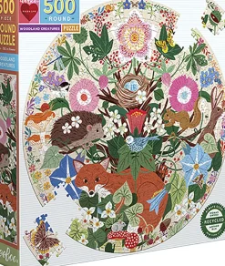 Børn eeBoo - Rundt puslespil 500 brk - Woodland Creatures