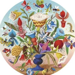 Børn eeBoo - Rundt puslespil 500 brk - Vild buket