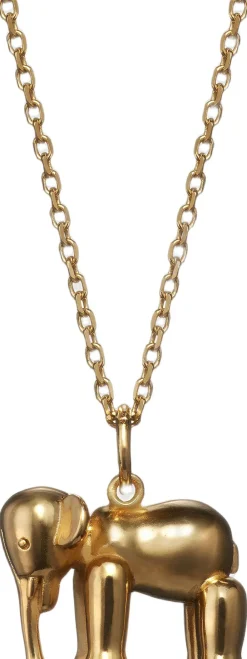 Dame Kay Bojesen Jewelry Elefanten i 18 karat forgyldt sølv med kæde