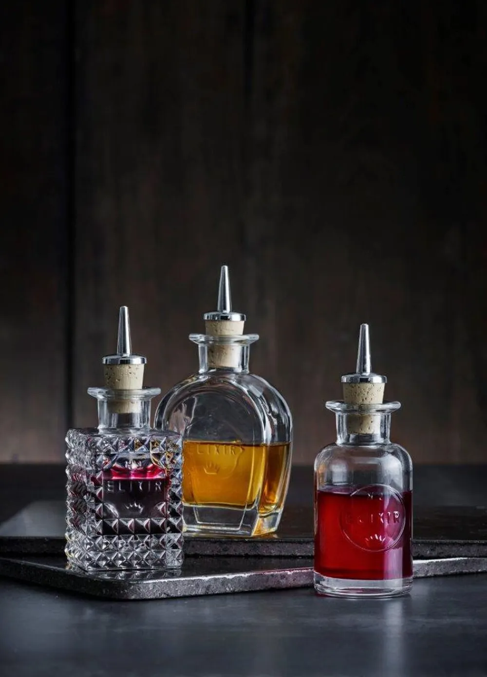 Luigi Bormioli Elixir No1 flaske med skænkeprop kvadrat 10 cl. Sale