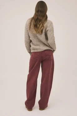Magasin du Nord Collection Emma M125 Barrel jeans - 100% Økologisk bomuld GOTS Washed bordeaux Best