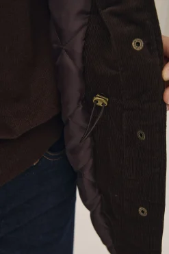 Magasin du Nord Collection Emmy 3 Coated jakke med fløjl kanter - GRS Coffee bean Best