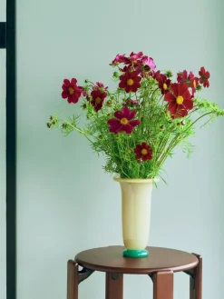 Empire Vase-Large-Sand with lemon rim, green base><noscript><img width=