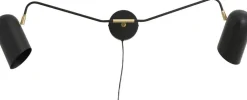 ERIS wall lamp, 2 arms - black>Nordal Clearance