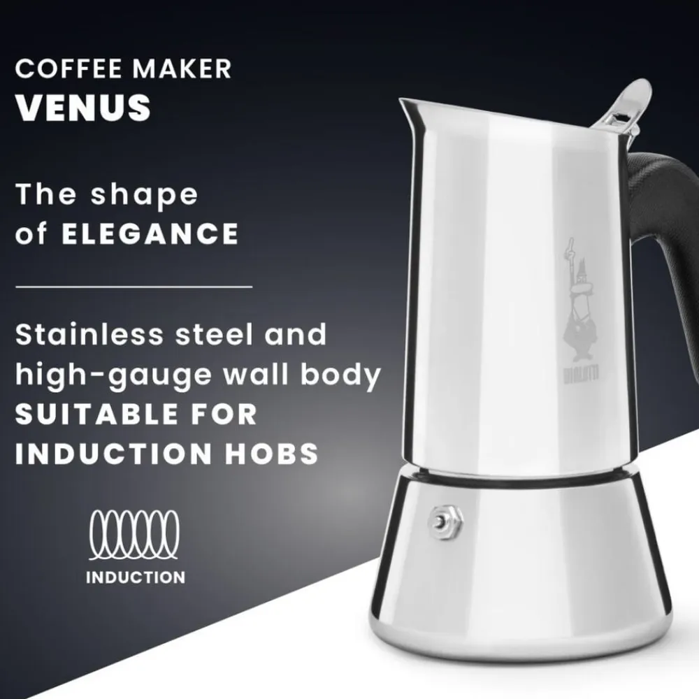 Espressokande Venus, 10 kop Stål>Bialetti New