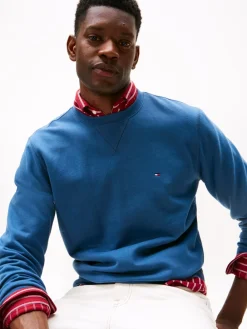 Tommy Hilfiger ESS SEASONAL FLEECE CREWNECK Aegean sea Sale