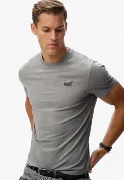 Superdry ESSENTIAL LOGO EMB TEE Sleet grey marl
