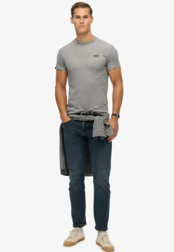 Superdry ESSENTIAL LOGO EMB TEE Sleet grey marl
