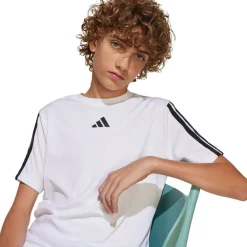 adidas Essentials 3-Stripes T-shirt Hvid Discount
