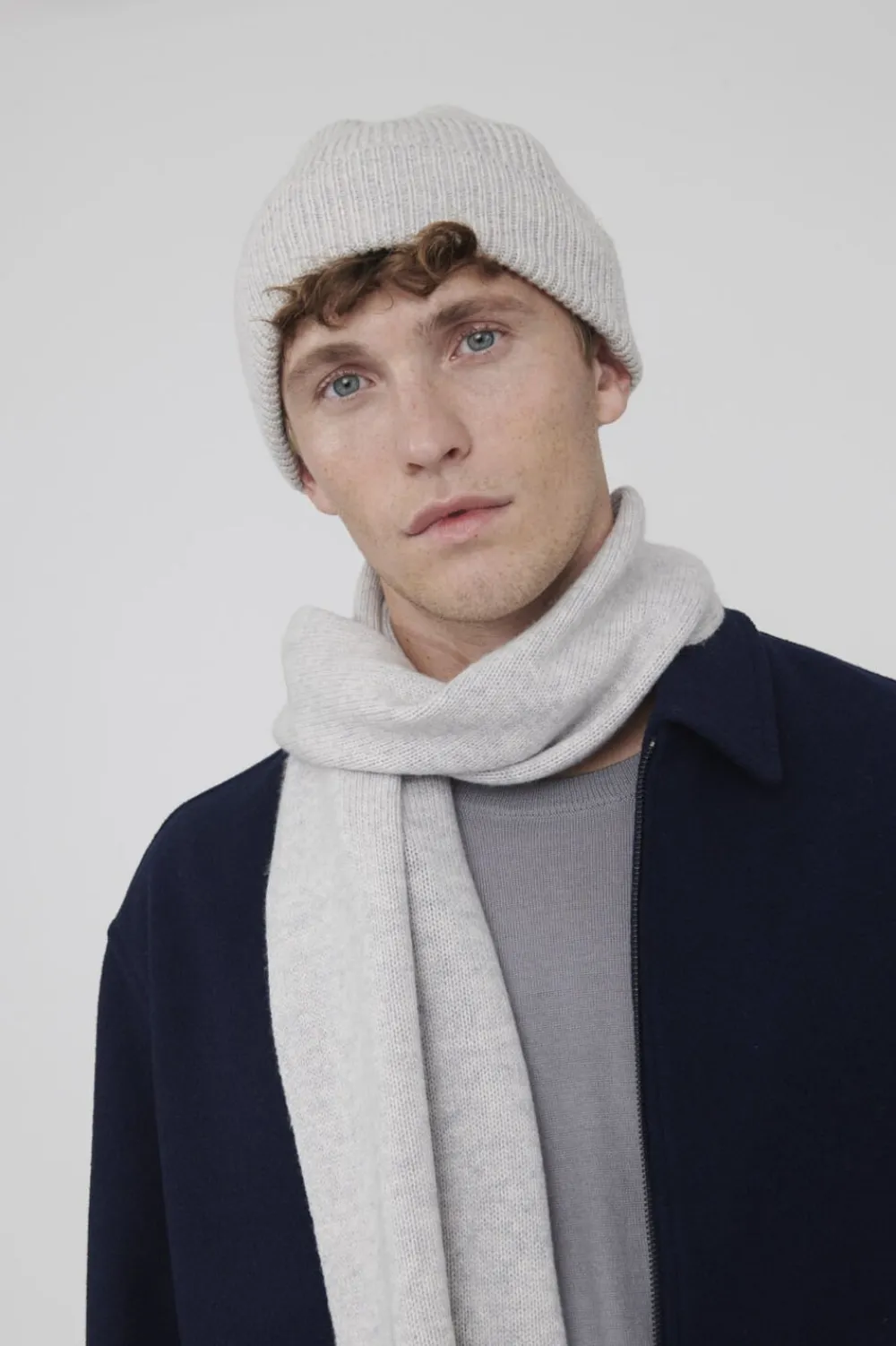 Magasin du Nord Collection Ethan Beanie RWS Cashmere & Uldmix Light grey melange