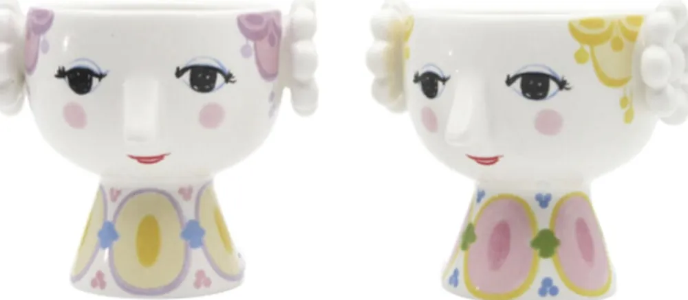 Eva Fyrfadsstage Ø6. 5 cm gul/lavendel 2 stk.>Bjørn Wiinblad Sale