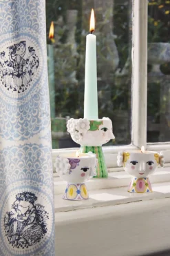 Eva Fyrfadsstage Ø6. 5 cm gul/lavendel 2 stk.><noscript><img width=