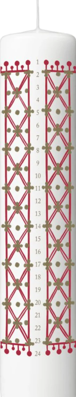 Eva Kalenderlys 2025 Ø5 cm hvid m. deko><noscript><img width=