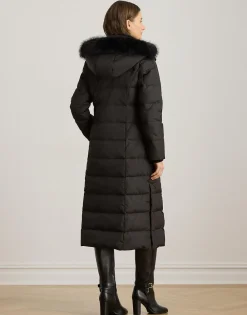 Dame Lauren Ralph Lauren Faux-Fur-Trim Quilted Down Maxicoat