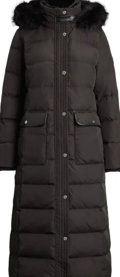 Dame Lauren Ralph Lauren Faux-Fur-Trim Quilted Down Maxicoat