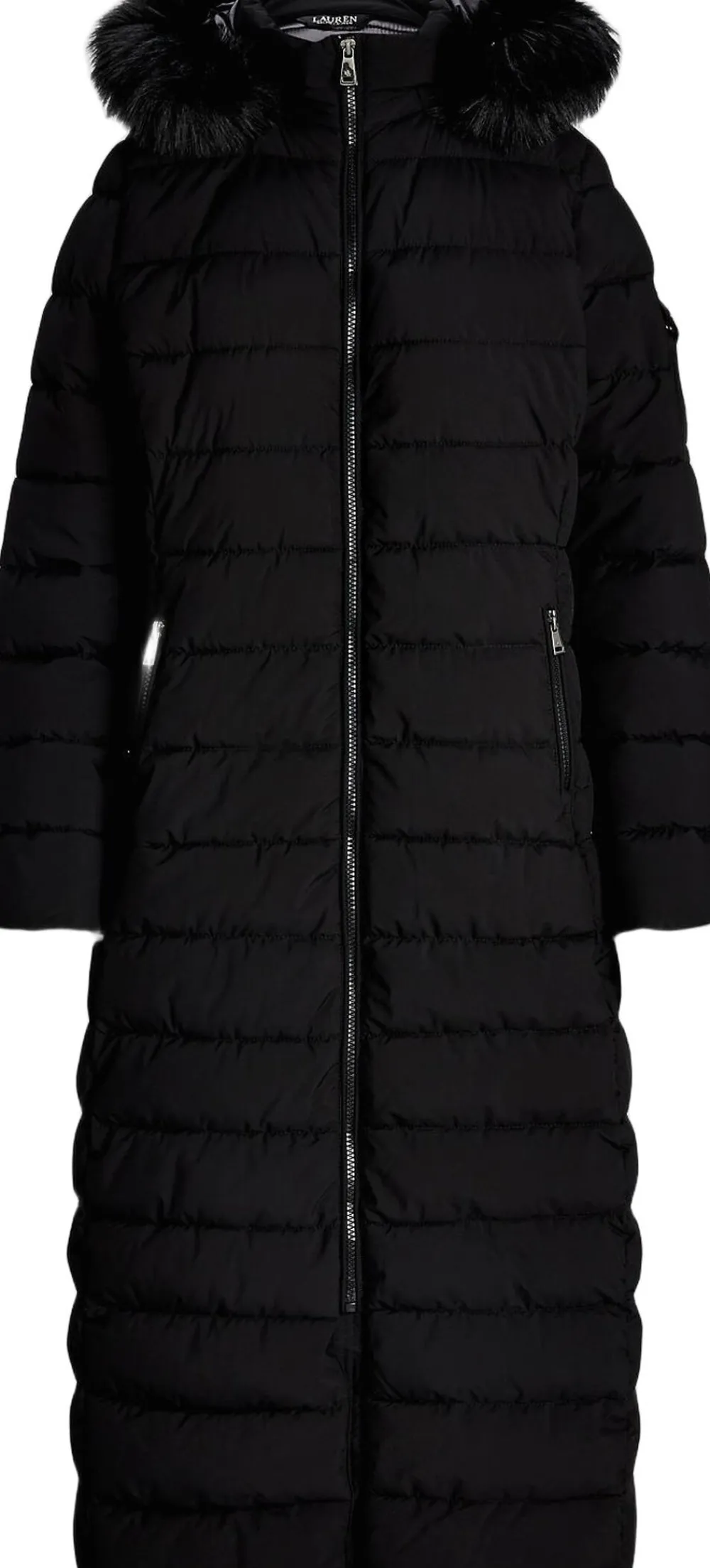 Dame Lauren Ralph Lauren Faux-Fur-Trim Quilted Hooded Coat