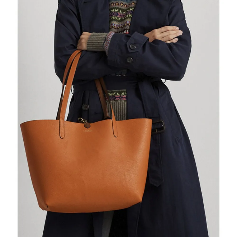 Faux-Leather Reversible Tote>Lauren Ralph Lauren Outlet