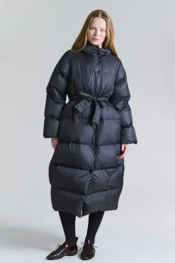 Dame Bitte Kai Rand Feather down dunjakke med bælte