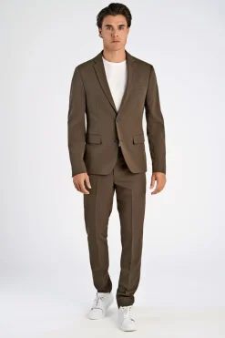 Lindbergh Fine twill stretch suit Deep brown Online