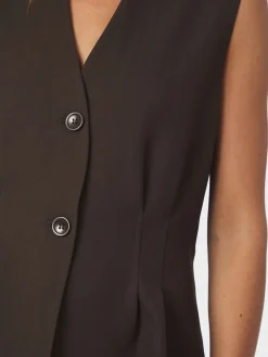 Neo Noir Finna Structure Vest Dark brown Sale