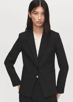 MANGO Fitted suit jacket Black