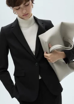 MANGO Fitted suit jacket Black