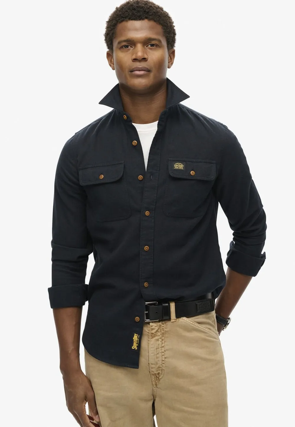 Superdry FLANNEL WORKWEAR SHIRT Jet black Hot